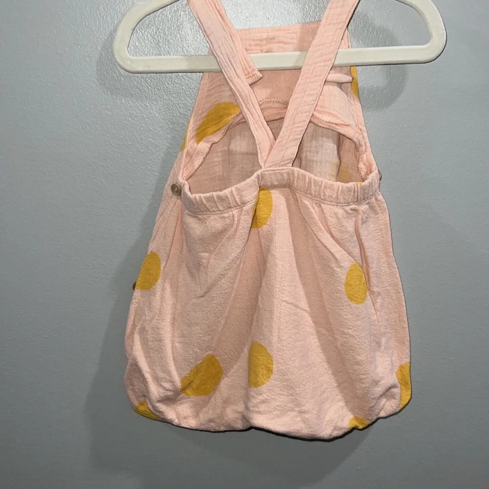 Zara Pink One-Piece Romper with Yellow Polka Dots